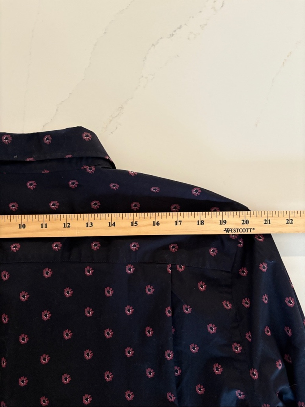 Ted Baker Navy Button-Down Shirt with Pink Floral Pattern Size XL - Picture 9 of 11